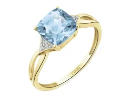 Pierścionek z żółtego złota z brylantami - 0,57 ct - próba 750