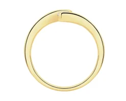 Pierścionek z żółtego złota z brylantem - 0,23 ct - próba 750