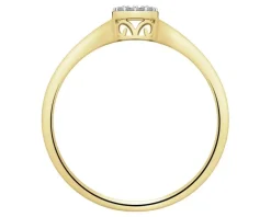 Pierścionek z żółtego złota z diamentami - 0,06 ct - próba 585