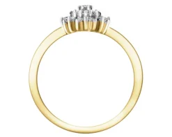 Pierścionek z żółtego złota z diamentami - 0,26 ct - próba 585