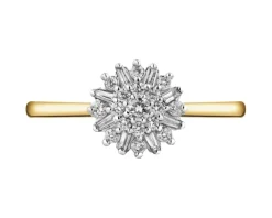 Pierścionek z żółtego złota z diamentami - 0,26 ct - próba 585