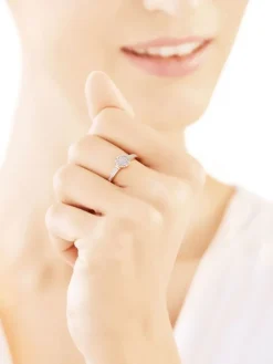 Pierścionek z żółtego złota z diamentami - 0,15 ct - próba 585