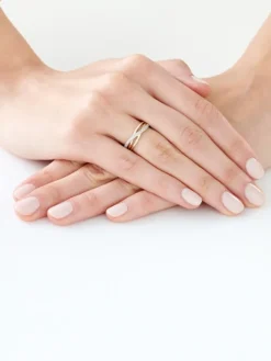 Pierścionek z żółtego złota z diamentami - 0,50 ct - próba 585