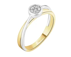 Pierścionek z żółtego złota z brylantami - 0,07 ct - próba 585