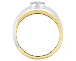Pierścionek z żółtego złota z brylantami - 0,07 ct - próba 585