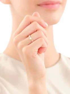 Pierścionek z żółtego złota z brylantami - 0,25 ct - próba 585