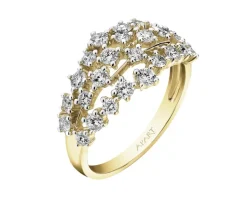 Pierścionek z żółtego złota z brylantami - 1,00 ct - próba 585