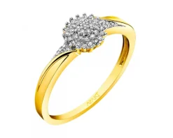 Pierścionek z żółtego złota z brylantem - 0,16 ct - próba 585