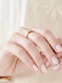 Pierścionek z żółtego złota z brylantem - 0,16 ct - próba 585