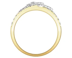 Pierścionek z żółtego złota z brylantami - 0,29 ct - próba 585