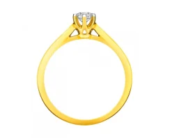 Pierścionek z żółtego złota z brylantem - 0,18 ct - próba 750