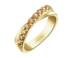 Pierścionek z żółtego złota z brylantami Champagne - 0,50 ct - próba 585