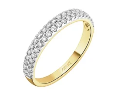 Pierścionek z żółtego złota z brylantami - 0,36 ct - próba 585