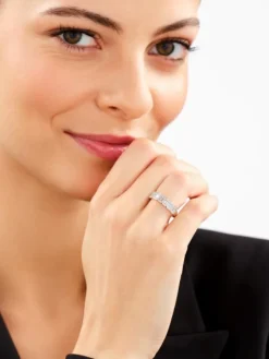 Pierścionek z żółtego złota z diamentami - 0,49 ct - próba 585