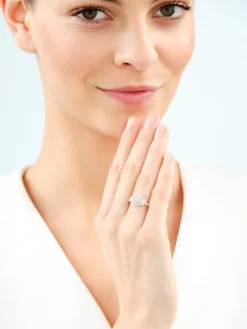 Pierścionek z żółtego złota z diamentami - 0,50 ct - próba 585