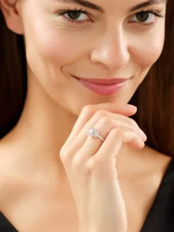 Pierścionek z żółtego złota z diamentami - 0,50 ct - próba 585