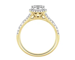 Pierścionek z żółtego złota z diamentami - 0,50 ct - próba 585