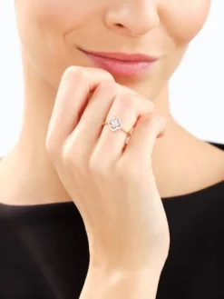 Pierścionek z żółtego złota z brylantami - 0,29 ct - próba 585