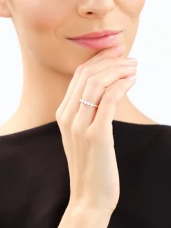 Pierścionek z żółtego złota z brylantami laboratoryjnymi - 0,77 ct - próba 585