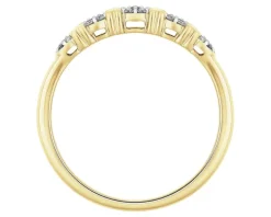 Pierścionek z żółtego złota z diamentami - serca - 0,11 ct - próba 585