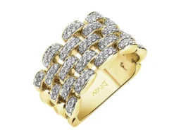 Pierścionek z żółtego złota z brylantami - 0,68 ct - próba 585