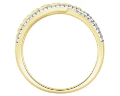 Pierścionek z żółtego złota z diamentami - 0,15 ct - próba 585