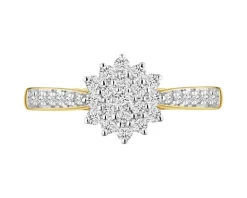 Pierścionek z żółtego złota z brylantami laboratoryjnymi - 0,44 ct - próba 585