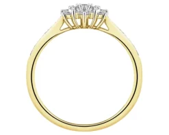Pierścionek z żółtego złota z brylantami laboratoryjnymi - 0,44 ct - próba 585