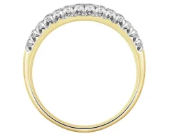 Pierścionek z żółtego złota z brylantami laboratoryjnymi - 0,75 ct - próba 585