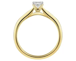 Pierścionek z żółtego złota z diamentem laboratoryjnym - 0,51 ct - próba 585