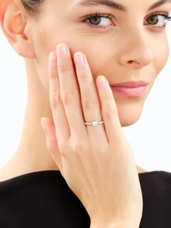 Pierścionek z żółtego złota z diamentami laboratoryjnymi - serce - 0,67 ct - próba 585