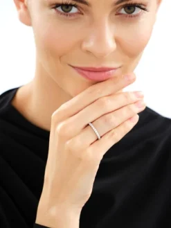 Pierścionek z żółtego złota z brylantami laboratoryjnymi - Eternity - 0,97 ct - próba 585