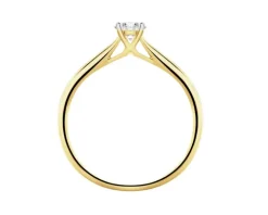 Pierścionek z  żółtego złota z brylantem laboratoryjnym - 0,25 ct - próba 585