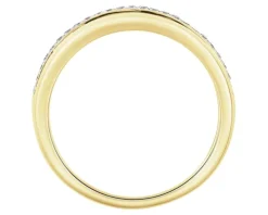 Pierścionek z żółtego złota z diamentami - 0,09 ct - próba 585