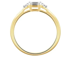 Pierścionek z żółtego złota z diamentami - 0,38 ct - próba 585