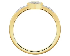 Pierścionek z żółtego złota z diamentami - serce - 0,07 ct - próba 585