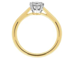 Pierścionek z żółtego złota z brylantem - 0,40 ct - próba 750