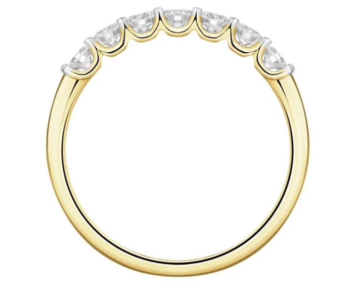 Pierścionek z żółtego złota z brylantami laboratoryjnymi - 0,51 ct - próba 585