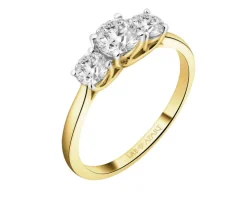 Pierścionek z żółtego złota z brylantami laboratoryjnymi - 1,07 ct - próba 585