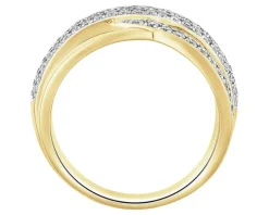 Pierścionek z żółtego złota z brylantami - 0,72 ct - próba 585