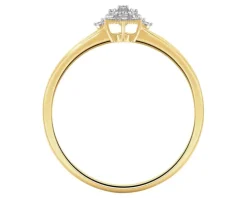 Pierścionek z żółtego złota z diamentami - 0,04 ct - próba 375
