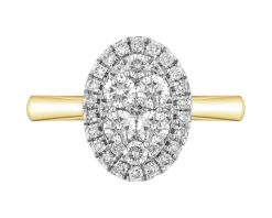 Pierścionek z żółtego złota z brylantami - 0,75 ct - próba 585