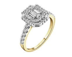 Pierścionek z żółtego złota z diamentami - 0,83 ct - próba 585