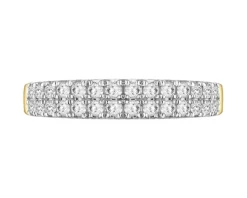 Pierścionek z żółtego złota z brylantami laboratoryjnymi - 0,50 ct - próba 585