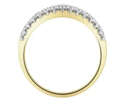 Pierścionek z żółtego złota z brylantami laboratoryjnymi - 0,50 ct - próba 585