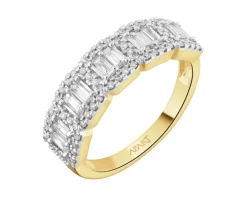 Pierścionek z żółtego złota z diamentami - 0,50 ct - próba 585