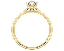 Pierścionek z żółtego złota z brylantem -  VS1/G - 0,40 ct - próba 750