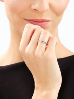 Pierścionek z żółtego złota z diamentami - 0,15 ct - próba 585