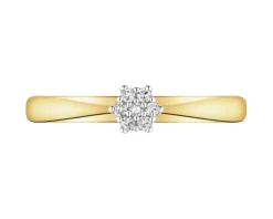 Pierścionek z żółtego złota z diamentami - 0,05 ct - próba 585