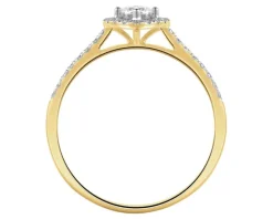 Pierścionek z  żółtego złota z brylantami - 0,35 ct - próba 585